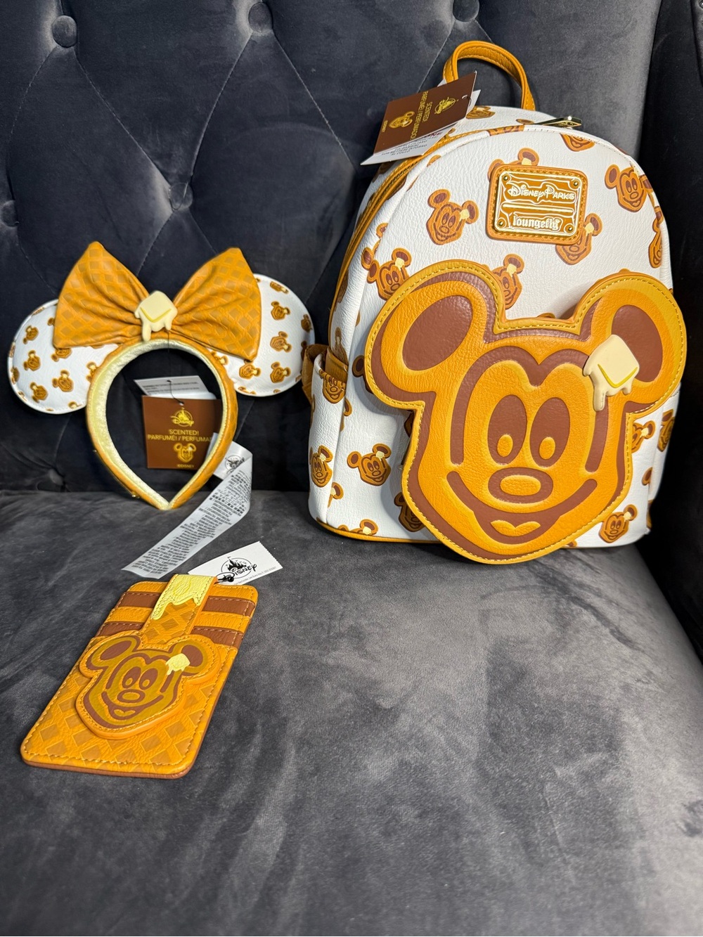 Loungefly Disney Parks Exclusive Mickey Mouse Waffle Mini Backpack Set